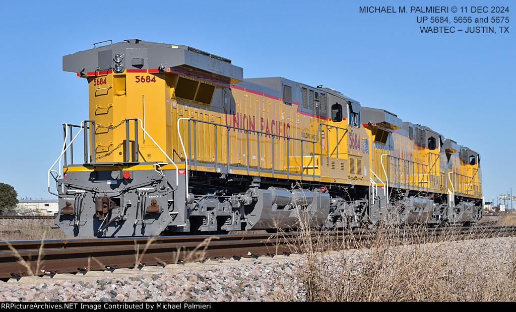 Union Pacific AC4400CWM units 5684, 5656 and 5675